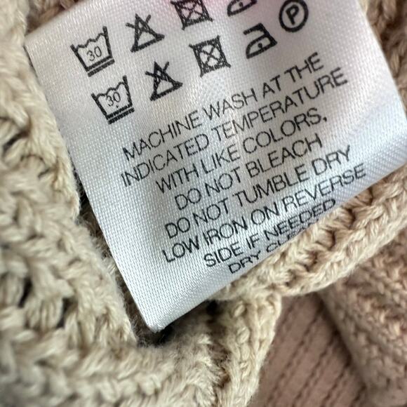 SER.O.YA Agnes Off The Shoulder Sweater Cropped Women XS Tan Knit Soft NWT - Picture 6 of 9